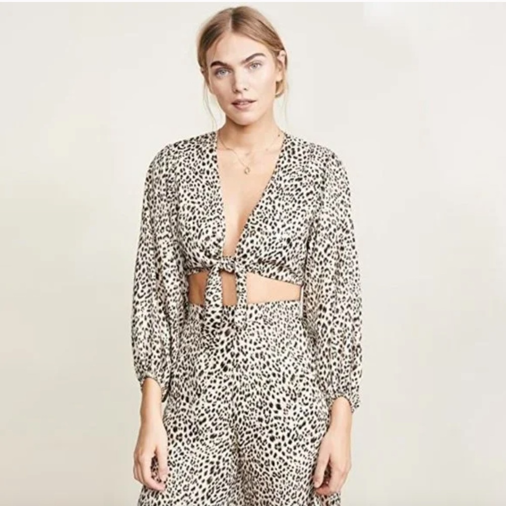 Revolve Charlotte Leopard Print Top Size M